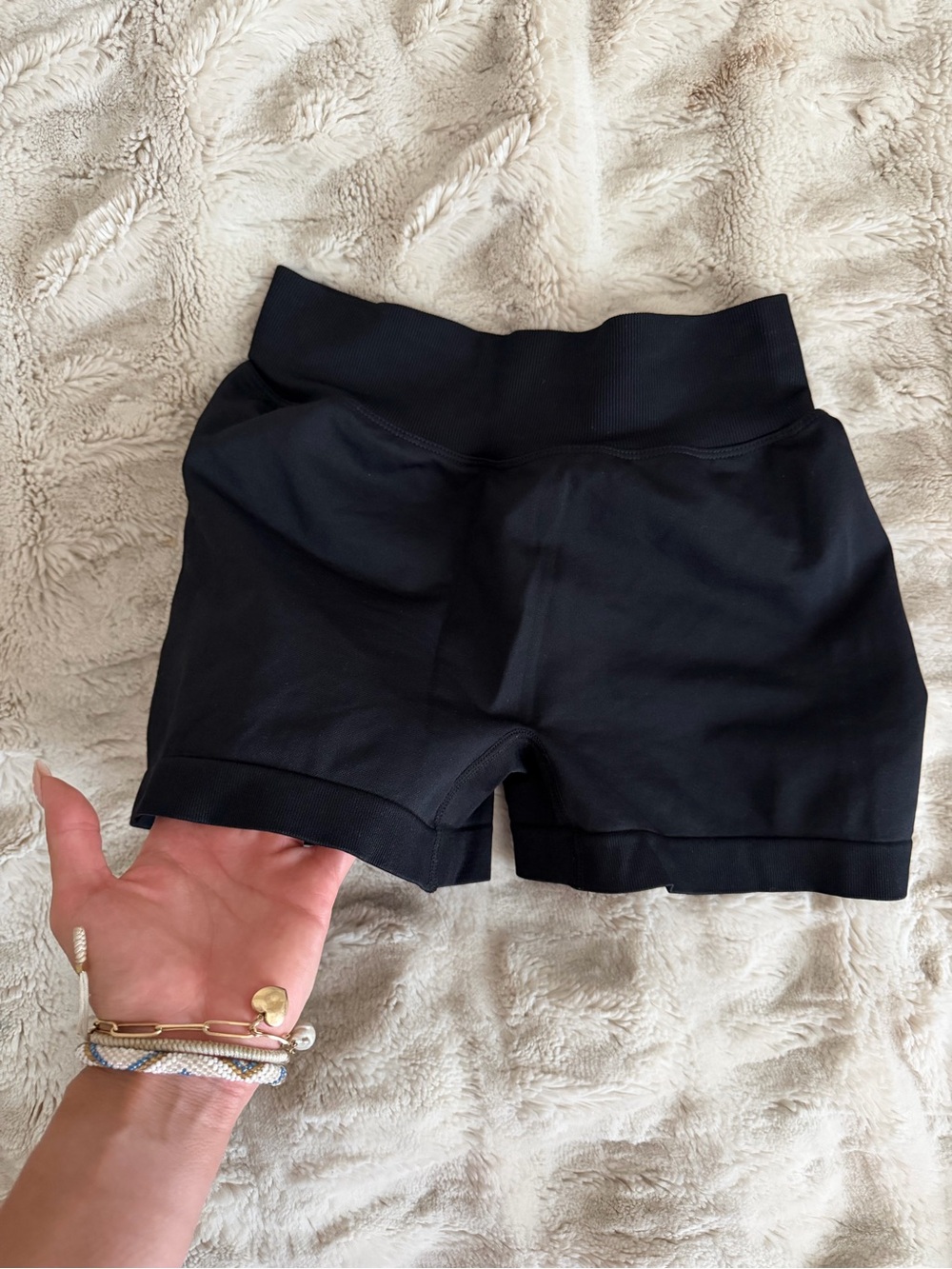 Women's High-Waist Black Active Shorts - Picture 5 of 5